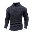 thumbnail image 1 of Rbaofujie Chandail en Molleton pour Hommes, Design Tricoté Uni d'Hiver, Manches Longues, Col Montant, Noir, 1 of 2