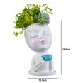 thumbnail image 5 of Hadanceo Flower Pot,Flower Vase Lovely Large Capacity Reusable Resin Coffee Girl Plant Holder Household Supplies, 5 of 7