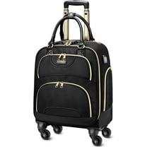Ytonet Underseat Bag Carry on Luggage with Spinner Wheels, Airline Approved Softside Suitcase with USB Port, Black