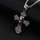 thumbnail image 1 of IKEPunk Stainless Steel Pendant Necklace Men Fashion Retro Inlaid Blue/Red Stone Necklace Chain Jewelry Gift, 1 of 5