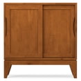 thumbnail image 3 of Simpli Home Harper 30 inch Wide Solid Hardwood Mid-Century Modern Low Storage Cabinet in Teak Brown, 3 of 11