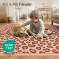 thumbnail image 4 of ODIKA Leopard Cheetah Print Spotted Boho Border Zebra Decoration Pink Flowing Dynamic for Dorm Room, Small Living Apartment, Stain Resistant Low Profile, 4 of 7