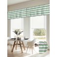 thumbnail image 6 of 2 Panels Green Grey Stripe Valance for Windows, Farmhouse Modern Art Striped Light Filtering Kitchen Curtains, Rod Pocket Window Treatment Curtain Valances for Living Room Bedroom, 42"x18", 6 of 9