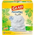 thumbnail image 1 of Bolsas de basura Glad ForceFlex Tall Kitchen, 13 litros, 140 unidades, ganancia, 1 of 9