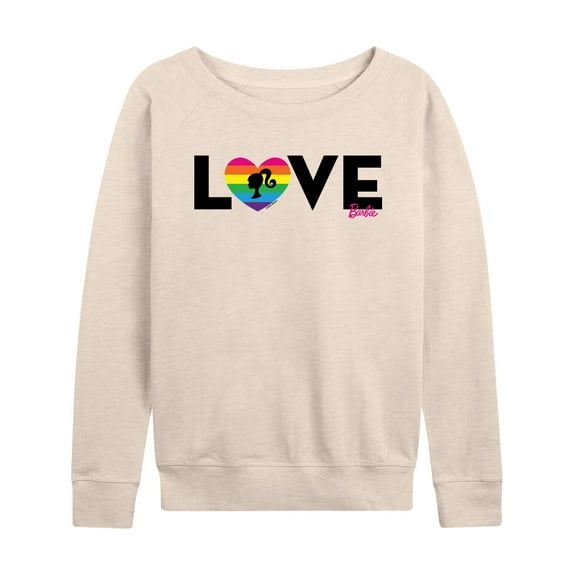 Barbie - Love - Rainbow Heart - Women's Lightweight French Terry Long Sleeve Shirt