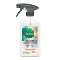 Seventh Generation Power  Foaming Dish Spray Dishwashing Liquid Soap, Mandarin Orange Scent, 16 fl oz
