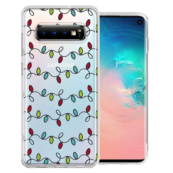 MUNDAZE For Samsung Galaxy S10 Plus Vintage Christmas Lights Design Double Layer Phone Case Cover