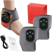 Emsence Triple Therapy Foot Massager,Vibration Heated Feet Wrap with 3 Vibration Mode,5 Heat Leavel,Intelligent Temperature Control Ankle Protection for All Ages Ankle Massage(red)