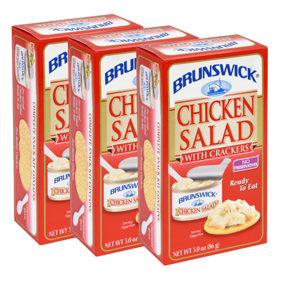 Canned Chicken Salad with Crackers 3oz Boxes Includes Pre-mixed Chicken Salad, 5 Crackers, & Plastic Spreader Convenient & Ready to Eat Snacks Great for Outdoor Meal Pack of 3