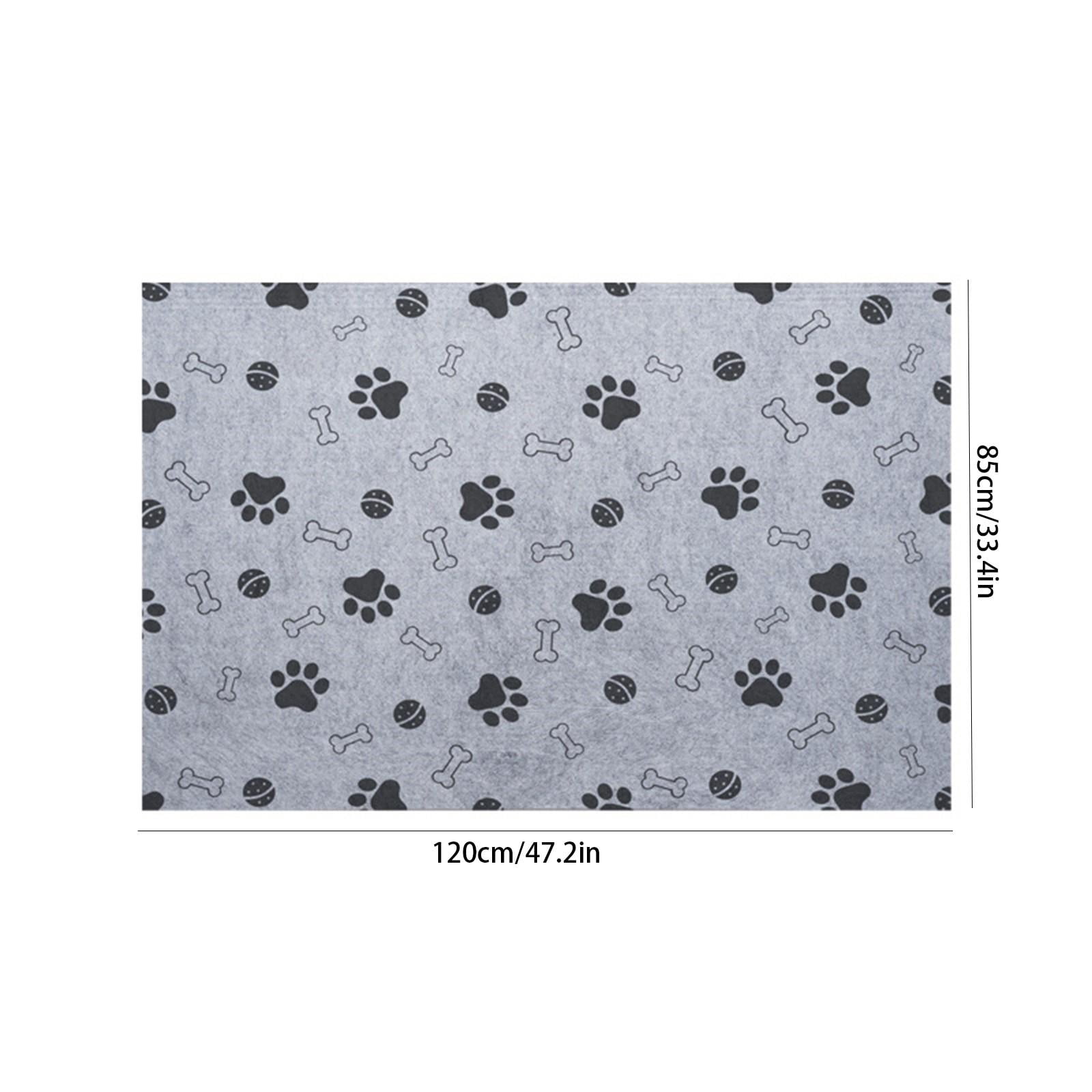 Paw Print Dog Bed Mat - Waterproof, Thick, Warm, Durable Pet Sleeping Pad, Washable, 33x47 Inch - For Dogs, Indoor/Outdoor Use, Crate, Kennel, Sofa