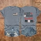 thumbnail image 2 of Camisetas de Manga Corta para las Mujeres Carta Impresa Doble Cara Suelta Tee, Casual Vintage Verano Top Mujeres, 2 of 3