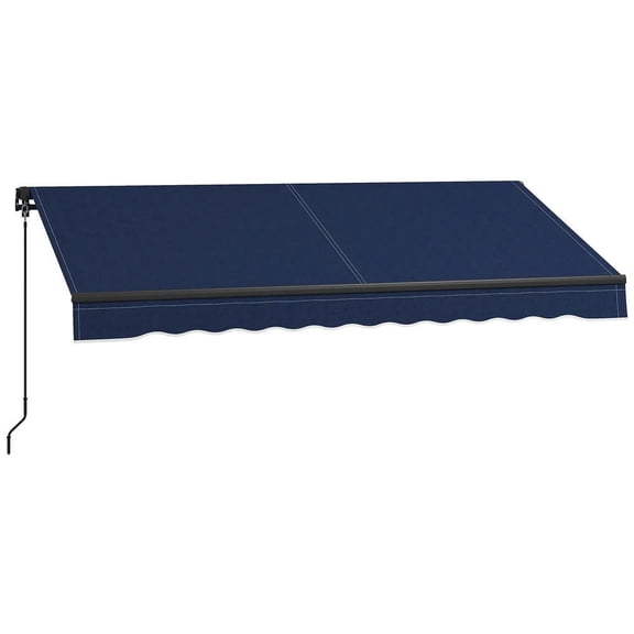 GVN Patio Awning, Outdoor Sun Shade Shelter Cover Awnings,10' x 8' Retractable Awning, 280gsm UV Resistant Sunshade Shelter, Blue
