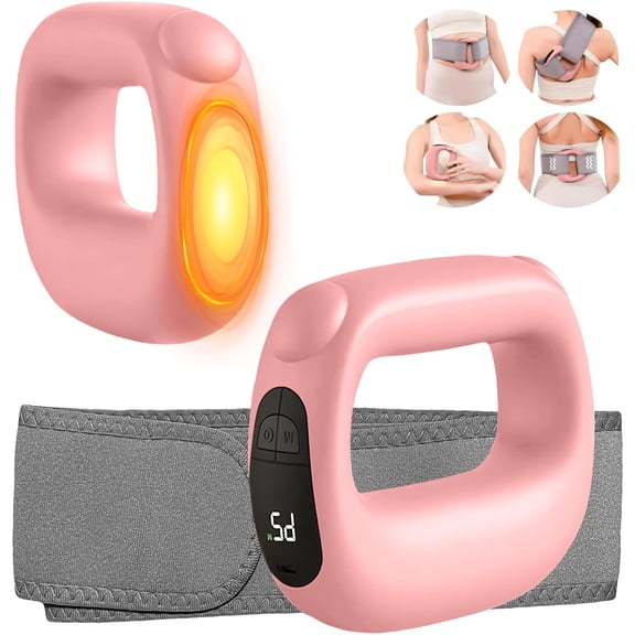 Deep Tissue Percussion Muscle Massage Gun: with Heat, Adjustable Intensity and Speed, Super Quiet, USB-C Rechargeable, Portable, Pain Relief for Athletes and Everyone, Ideal Gift（Pink）