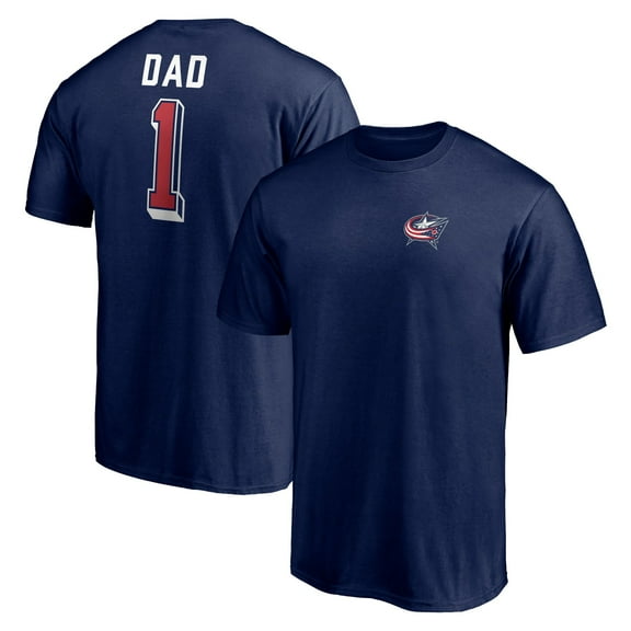 Men's Navy Columbus Blue Jackets Number One Dad Logo T-Shirt