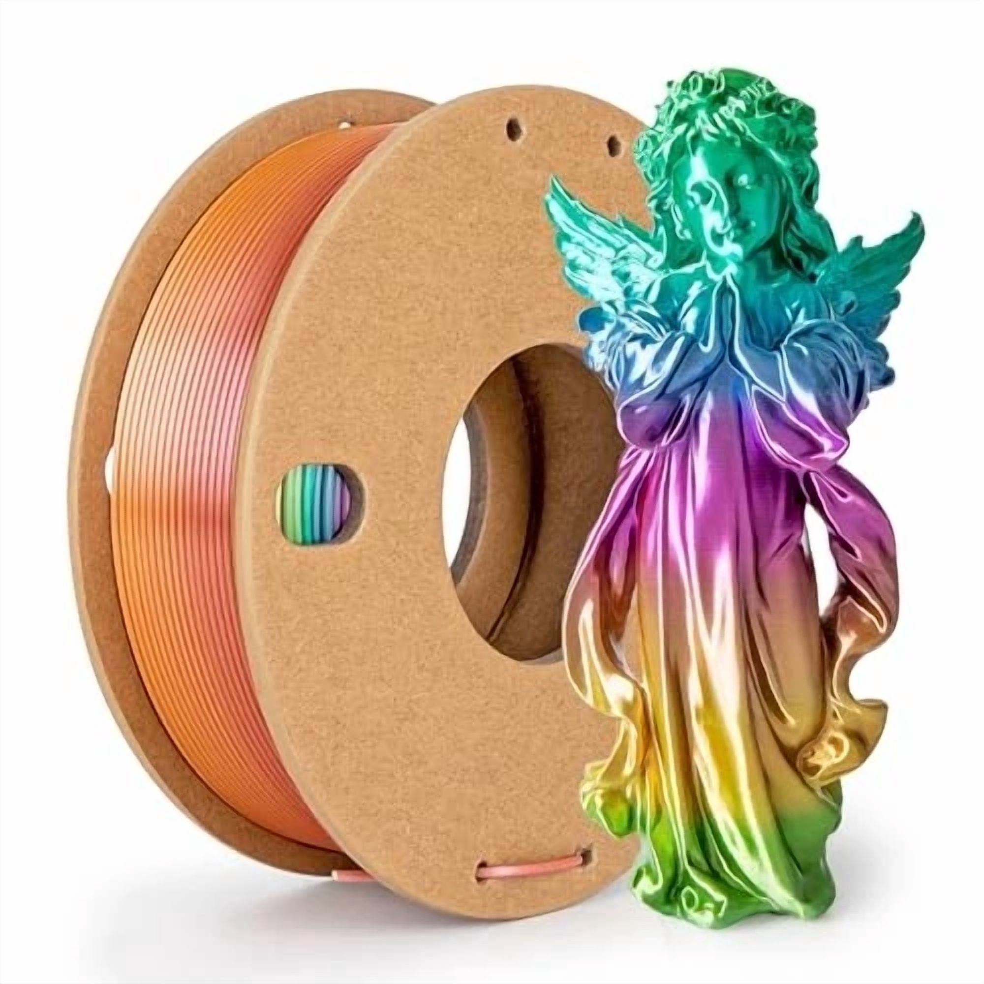 CIRCLE- Silk Rainbow Pla Filament 1.75Mm Silk Pla 3D Printer Filament Shiny Fast Color