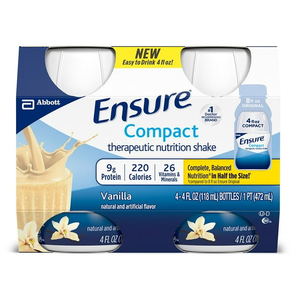 Ensure Compact Therapeutic Nutrition Shake Vanilla Flavor 4 Ounce