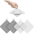 thumbnail image 1 of Tapa Coladeras para Regadera Silicona 4 Piezas Tapas de Plástico de Coladera Cuadrados Cubiertas para Coladeras de Desagüe Antiolor Anticucarachas para Bañera Cocina Baño Balcón Lavadero Lavabos Patio, 1 of 5