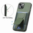 thumbnail image 2 of Wallet Case for iPhone 15 Plus Slim Protective Case with Credit Card Slots Hidden Kickstand Carbon Fiber Texture PU Leather Shockproof Anti-Scratch Phone Cover for iPhone 15 Plus, Green, 2 of 10