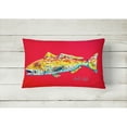thumbnail image 2 of Carolines Treasures MW1084PW1216 Fish - Red Fish Alphonzo   Canvas Fabric Decorative Pillow 12H x16W multicolor, 2 of 3