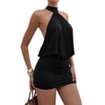thumbnail image 2 of Women's Halter Mini Dress Y2k Backless Bodycon Club Night Cocktail Dresses Black XXL, 2 of 9