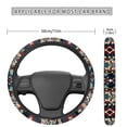 thumbnail image 3 of Renewold Car Steering Wheel Cover for Women Men, Soft Neoprene Stretchy Anti-Slip 15 Inch Steering Wheel Protector Universal Auto Decor, Southwest American Tribal Dark Blue Red, 3 of 7