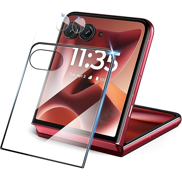 ccwonima [2+2 Pack Compatible with Motorola Razr 60 Ultra Screen Protector + Camera Lens Protector Tempered Glass, 9H HD Anti-Scratch Case Friendly for Moto Razr 60 Ultra Tempered Glass Film