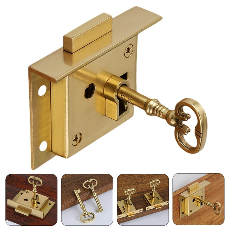 File Cabinet Lock Secure Drawer Lock Brass File Safety Lock Replacement, Adult Unisex, Size: 10x5x3CM