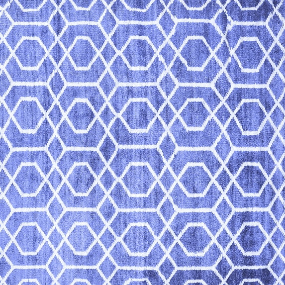 Ahgly Company Indoor Square Trellis Blue Modern Area Rugs, 4' Square