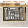 thumbnail image 2 of Silverware Drawer Organizer, Expandable Utensil Organizer for Kitchen Drawers, Adjustable Cutlery and Flatware Tray, Plastic Spoons Forks Knives Holder Storage Dividers, Large, Gray, 2 of 8
