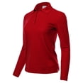 thumbnail image 2 of A2Y Women's Basic Casual Essentials 4-Button Junior-Fit PK Cotton Pique Polo Shirt Red 2XL, 2 of 5