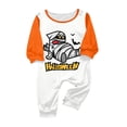 thumbnail image 2 of HTHLVMD Halloween Pajamas, Family Halloween Pajamas, Halloween Matching Family Pajamas Orange Bat Print Long Sleeve Two Piece Pj Set Spooky Sleepwear Nightwear Loungewear Vampire Holiday Photos, 2 of 4