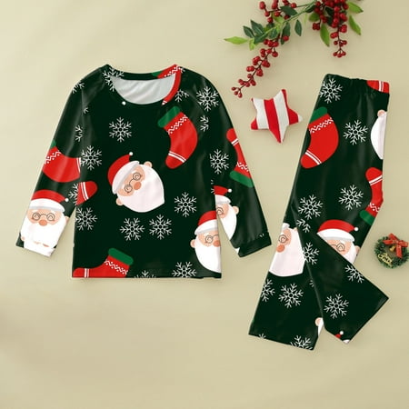 

ERTUTUYI Christmas Family Clothing Pajamas Sets Childrens Green 3Y
