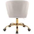 thumbnail image 3 of Meridian Furniture Finley Swivel Adjustable Cream Velvet and Gold Office Chair, 3 of 6