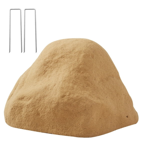 KFFKFF Faux Rock Cover for Outdoor Use, Artificial Rock with Natural Texture, Durable and Lightweight Polyresin Design for Landscaping and Garden Décor, Sand Color, Small Size