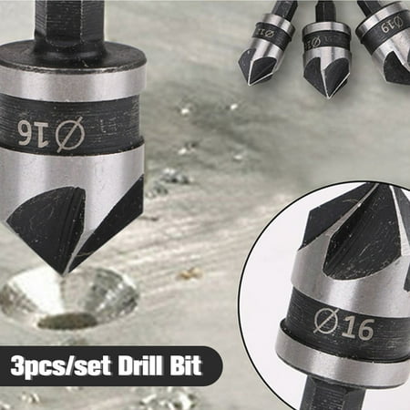 

3Pcs Hex Countersink Boring Set For Metal Drill Bit Tools Hexagonal Carbon Steel
