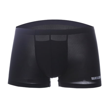 

Men Solid Color Panties Ultrathin Translucent Breathable Seamless Underpants 2XL