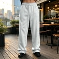 thumbnail image 2 of Leidass Men Mens Baggy Sweatpants Wide Leg Loose Fit Streetwear Athletic Drawstring Workout Pants with Pockets Light Gray L, 2 of 8