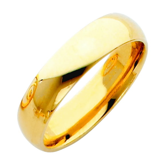 14k Yellow Gold 5mm Comfort-Fit Wedding Band Ring Size 5 Wedding Band for Women and Men - 3.3 Grams