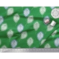 thumbnail image 2 of Soimoi Green Cotton Cambric Fabric Artistic Leaves Decor Fabric Printed Yard 42 Inch Wide, 2 of 3
