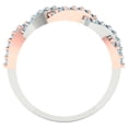 thumbnail image 5 of 0.495 ctw Wedding Band for Women - 14K Rose/White Gold Natural Aquamarine Stackable Eternity Ring, 5 of 6