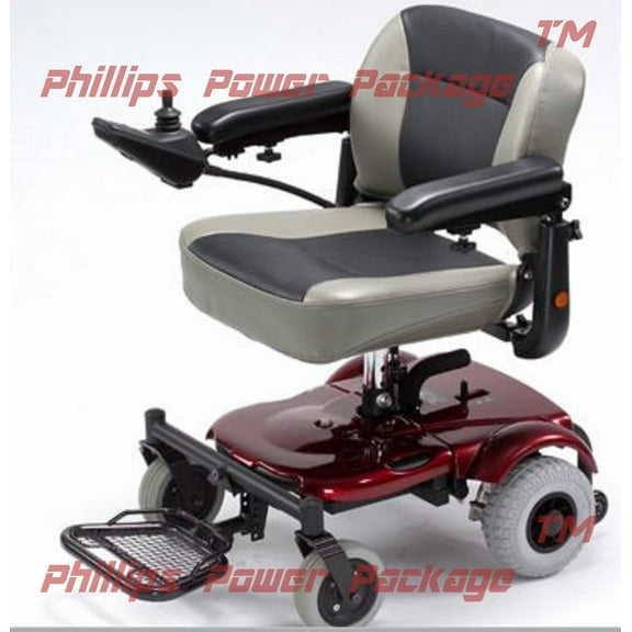 Merits Health Products - EZ-GO- Travel Power Chair - 18"W x 15"D - Red