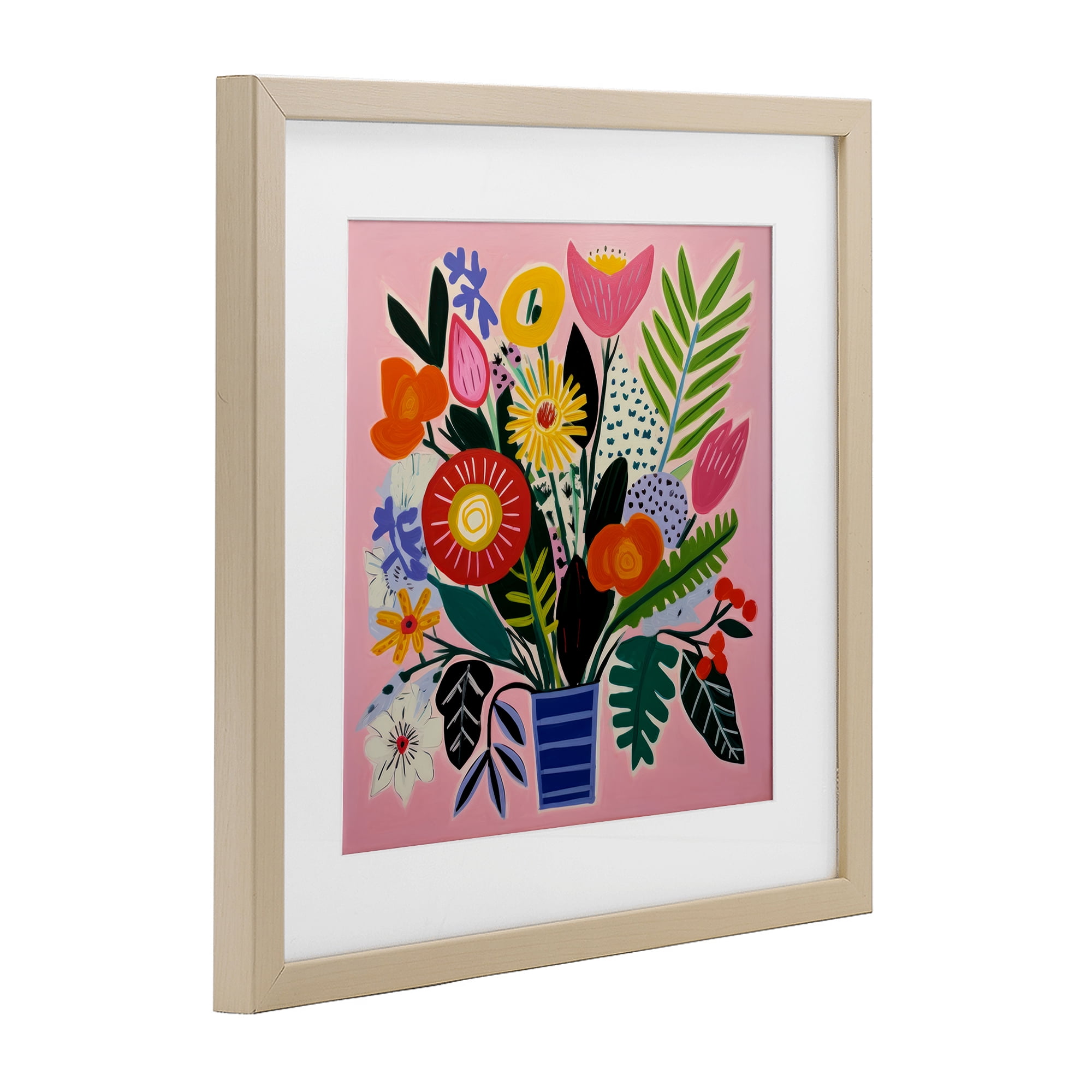 Stupell Industries Floral Flourish Summer Bouquet Birch Framed Print Under Glass, design by Lazar Studio