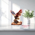 thumbnail image 4 of Bpyeka Patriotic Spread Wings Bald Eagle 2D Acrylic Figurine American Flag Feather Design Tabletop Home Decor, 4 of 5