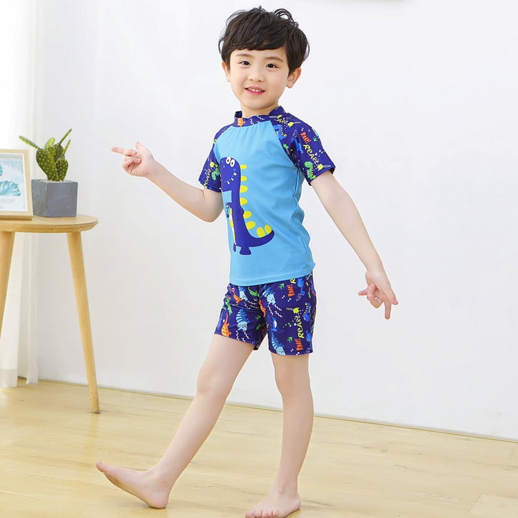 Volkmi Boys split swimsuit 3 13 years old cartoon swimsuit swimming trunks swimming cap three piece surf suit white with cap XXXL 10 13Y Walmart