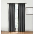 thumbnail image 6 of (2 pack) Ecologee Wakefield Textured 100% Blackout Rod Pocket Indoor Curtain Panel Pair, Charcoal, 37" W x 84" L, 6 of 12