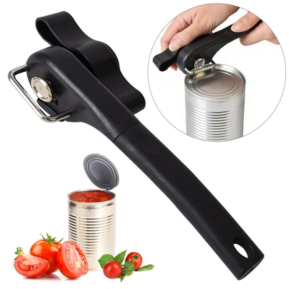 thovorrnl Manual Can Opener Smooth Edge, Ergonomic Soft Grip for Round/Square Cans & Bottles, Stainless Steel Cutting Tool for Kitchen & Restaurant