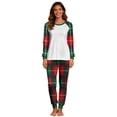 thumbnail image 2 of Yteetum Women's Christmas Pajama Sets Oversized Christmas Plaid Print Long Sleeve Crewneck Pajamas and Pant Pajama Set Pajamas Womens Long Sleeve Pj Set Soft 2 Piece Loungewear Sleepwear Matching Set, 2 of 5