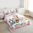 thumbnail image 3 of Homewish Elephant Zebra Giraffe Bedding Comforter Set 2pcs for Preppy Children Teens,Chic Flowers Twin Comforter Sets Microfiber,Floral Jungle Animal Breathable Bedding Set,Lightweight Room Decor, 3 of 8