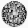 thumbnail image 1 of Cubes Noirs et Gris - Coussin Contemporain - 20 Pouces Rond, 1 of 1