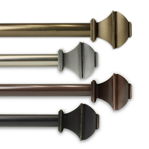 Contemporary Home Living 176" Matte Black Solid Contemporary Corner Window Curtain Rod